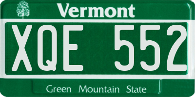 VT license plate XQE552