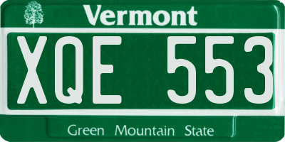VT license plate XQE553