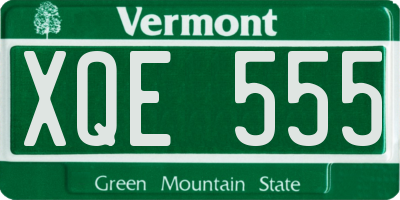 VT license plate XQE555