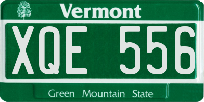 VT license plate XQE556