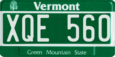VT license plate XQE560