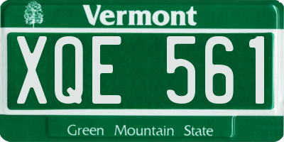 VT license plate XQE561