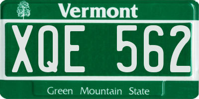 VT license plate XQE562