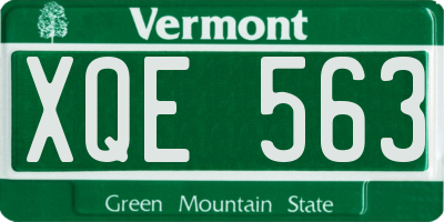 VT license plate XQE563