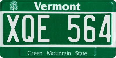 VT license plate XQE564