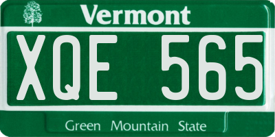 VT license plate XQE565