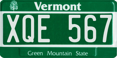 VT license plate XQE567