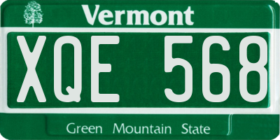 VT license plate XQE568