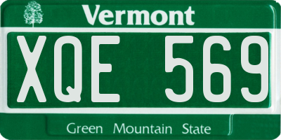 VT license plate XQE569