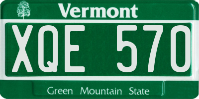 VT license plate XQE570