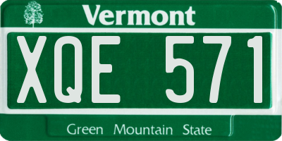 VT license plate XQE571