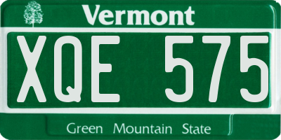 VT license plate XQE575