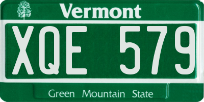 VT license plate XQE579