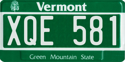 VT license plate XQE581