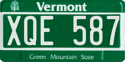 VT license plate XQE587
