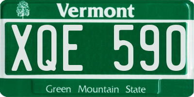 VT license plate XQE590