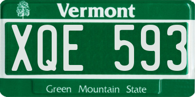 VT license plate XQE593