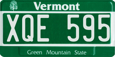 VT license plate XQE595