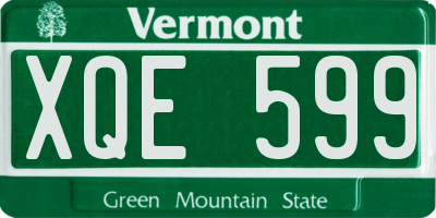 VT license plate XQE599