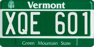 VT license plate XQE601