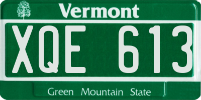 VT license plate XQE613