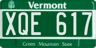 VT license plate XQE617