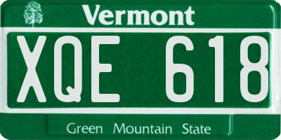 VT license plate XQE618