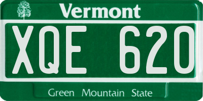 VT license plate XQE620