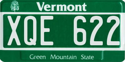 VT license plate XQE622