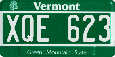 VT license plate XQE623