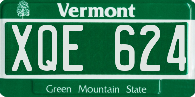 VT license plate XQE624
