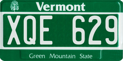 VT license plate XQE629