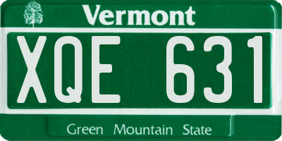VT license plate XQE631