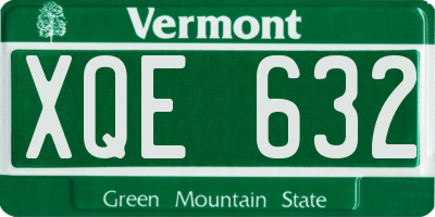 VT license plate XQE632