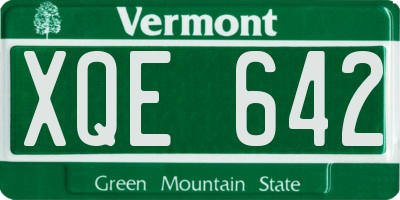 VT license plate XQE642