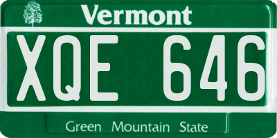 VT license plate XQE646
