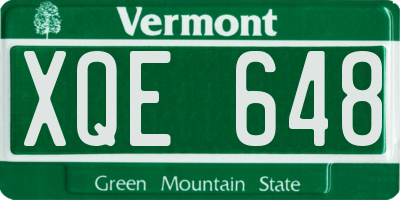 VT license plate XQE648