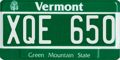 VT license plate XQE650