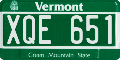 VT license plate XQE651