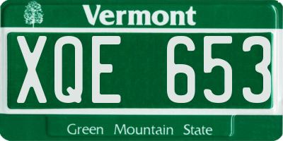 VT license plate XQE653