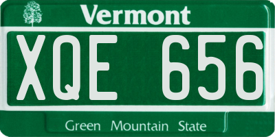 VT license plate XQE656