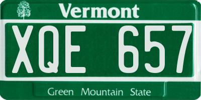 VT license plate XQE657