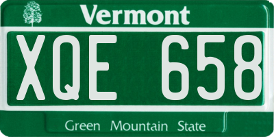 VT license plate XQE658
