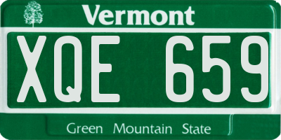 VT license plate XQE659