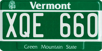 VT license plate XQE660