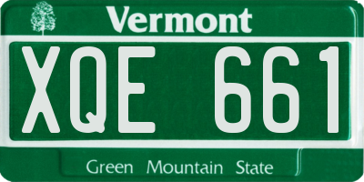 VT license plate XQE661