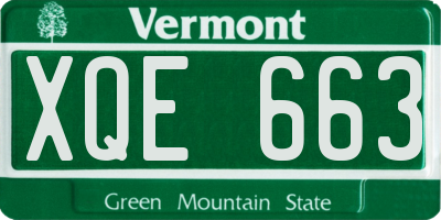 VT license plate XQE663