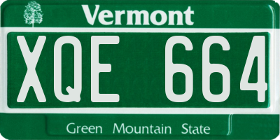 VT license plate XQE664