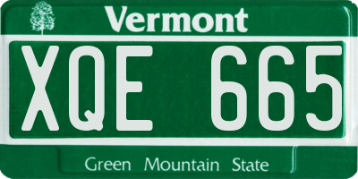 VT license plate XQE665