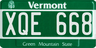 VT license plate XQE668